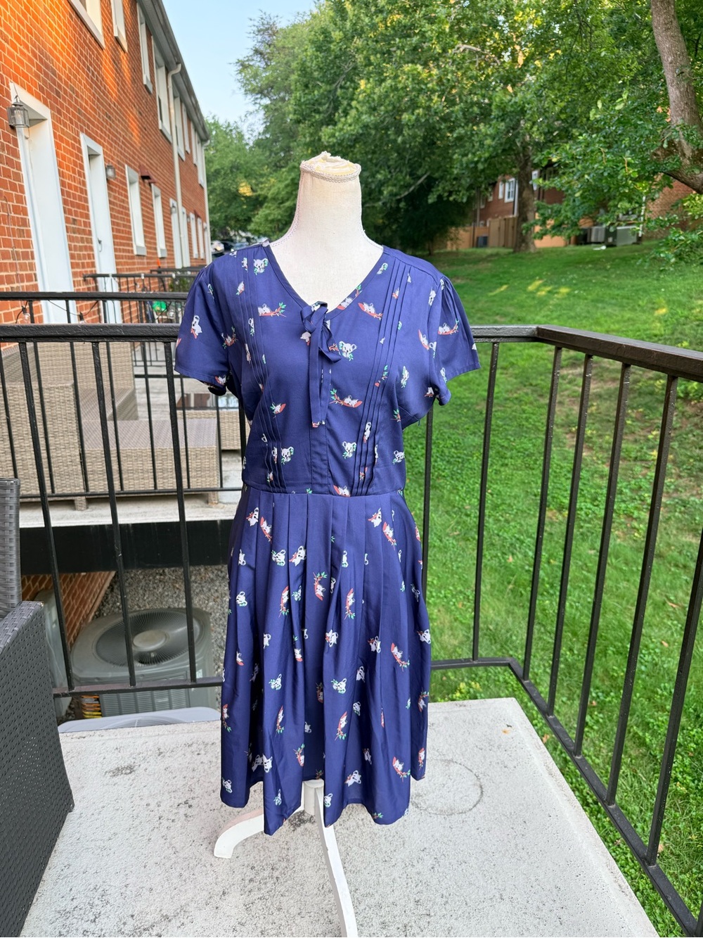 ModCloth Koala Print Dress Size 12 - Picture 9 of 10